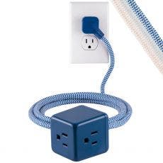 Cordinate 3-Outlet 5ft. Braided Extension Cord Cube, Blue
