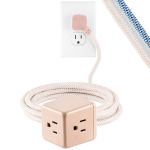 Cordinate 3-Outlet 10ft. Braided Extension Cord Cube, Blush